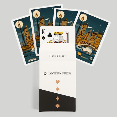 Lantern Press Naipes de Poker Sydney Australia Retro Skyline miniatura 6