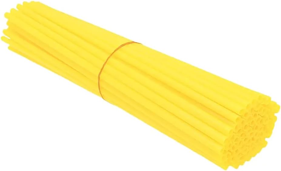 36Pcs Motorcycle Wheel Rim Spoke Wrap Cover Kit Compatible with CRF Motocross Dirt Pit Bike Universal Fit(Yellow)