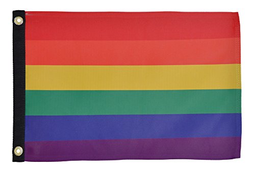In the Breeze Printed Rainbow Lustre Grommeted Boat Flag, 12 by 18-Inch, 12" x 18"-Printed