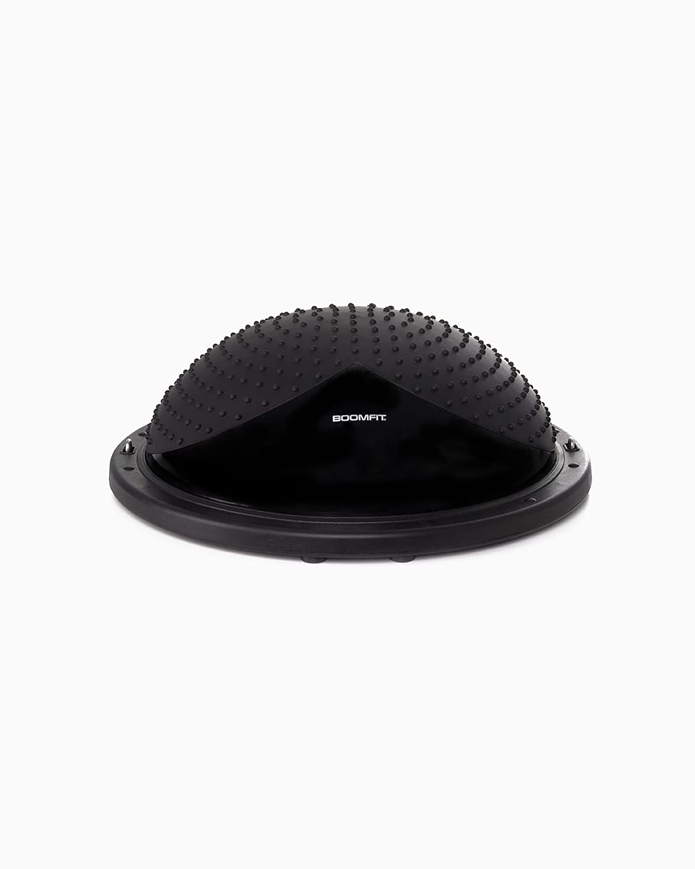 BOOMFIT Balance Station 60 cm Media Pelota de Equilibrio Antideslizante | Incluye bandas de resistencia y bomba de inflado | Cúpula inestable que activa core, glúteos y propiocepción en casa