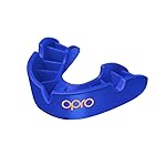OPRO Bronze Level Sports Mouthguard - Custom-Fit, Breathable, Slim Design - Protective Mouth Guard for Football, Wrestling, Boxing, MMA, Lacrosse & All Contact Sports, Case Included - Blue, Youth