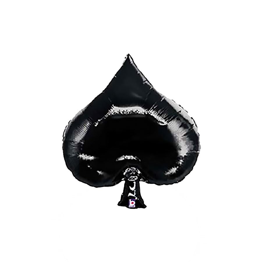 Anderson's Metallic Foil Black Spade Card Suit Balloon, Casino Theme, Decorations, Props, Photo Booth, Photo Ops
