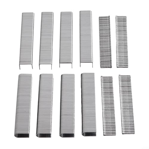 Juego de 600 grapas de acero con forma de U y clavos en forma de T con la mayoría de grapas para muebles de madera, decoración de interiores, fijación de alambre, bricolaje, jardinería en casa, color