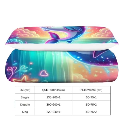 Housse de couette dessin animé shark animaux imprimé 3D microfibre - 4
