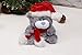 Plushland Adorable Soft and Hairy Santa Teddy Bear, Stuffed Animal -Holiday Toys - Xmas Party Favors for Kids (Christmas Qbeba Bear Gray)