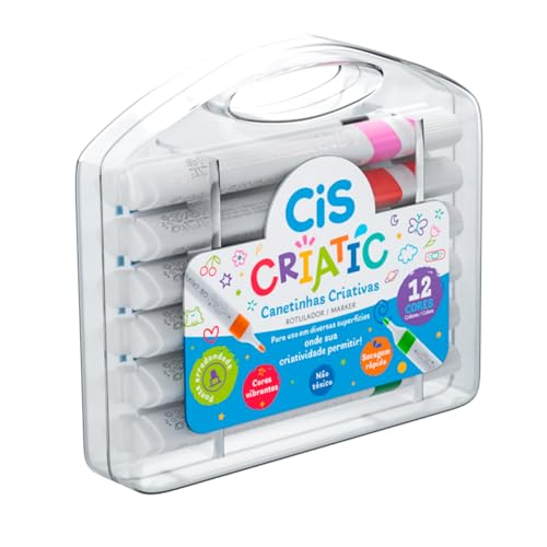 Marcador Criativo Infantil CIS Criatic, Estojo com 12 cores