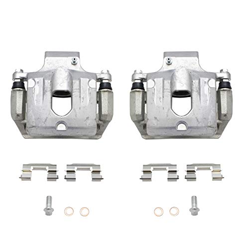 Image of TRQ Rear Left and Right Brake Caliper Set Caliper Brackets Hardware Compatible with 04-07 Buick Rainier 02-09 Chevrolet Trailblazer 02-06 Trailblazer EXT 03-06 SSR 02-09 GMC Envoy 02-06 Envoy XL