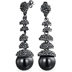 Lamparas Araña Negras Cóctel De La Bola De Cristal Lámpara De Araña De La Lámpara De Araña De La Línea De Cristal Negro Colgante Largo Para Las Mujeres Boda Prom Gunmetal Negro Plateado 2 Pulgadas