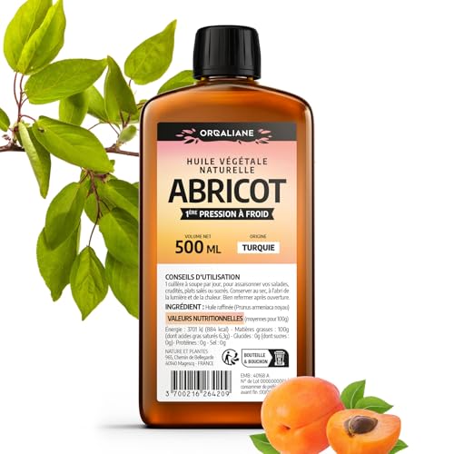 Huile de Noyau d'Abricot 500 ml - 100% Pure et Naturelle