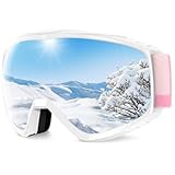 Findway Gafas de Esquí, Mascara de Esqui para Ski y Snowboard Hombre Mujer Adultos Juventud Jóvenes OTG Compatible con Casco Anti Niebla Protección UV Rosado Gafas de Ventisca