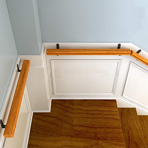 Main courante d'escalier murale en bois 150 cm avec kit complet - 8