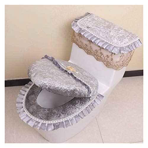 Toile Sitzauflagen 3 Stücke/Set Anti-Rutsch Toilettenmatte Badezimmer WC-Sitzbezug Hohe Qualität Toilettenkissen Anzug Wärmer WC-Sitzkasten for Badezimmer Plüschdeckelabdeckung – Bild 4