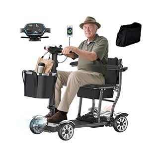 BIQISSI Mobility Scooter for Adults, 30Miles 4 Wheels Mobility Scooter with LCD Display, 350LBS Capacity & Lithium Battery, Airline Approved, 38LBS Motorized Mobility Scooter for Seniors, Silver