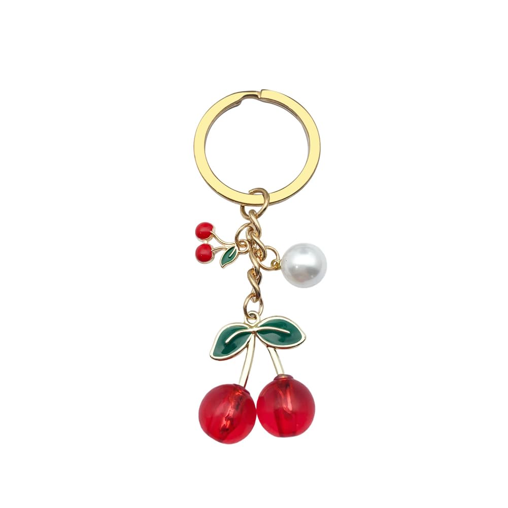 ARFUKA Cherry Keyring Durable Alloy Keychain Key Holder for Purse Backpack Car Keys Charm Accessories