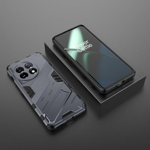 Image of SPL Punk Armor Bumper Back Case Cover for OnePlus 11 5G | Holder & Kickstand in-Built | 360 Degree Protection Back Case Cover (Grey)