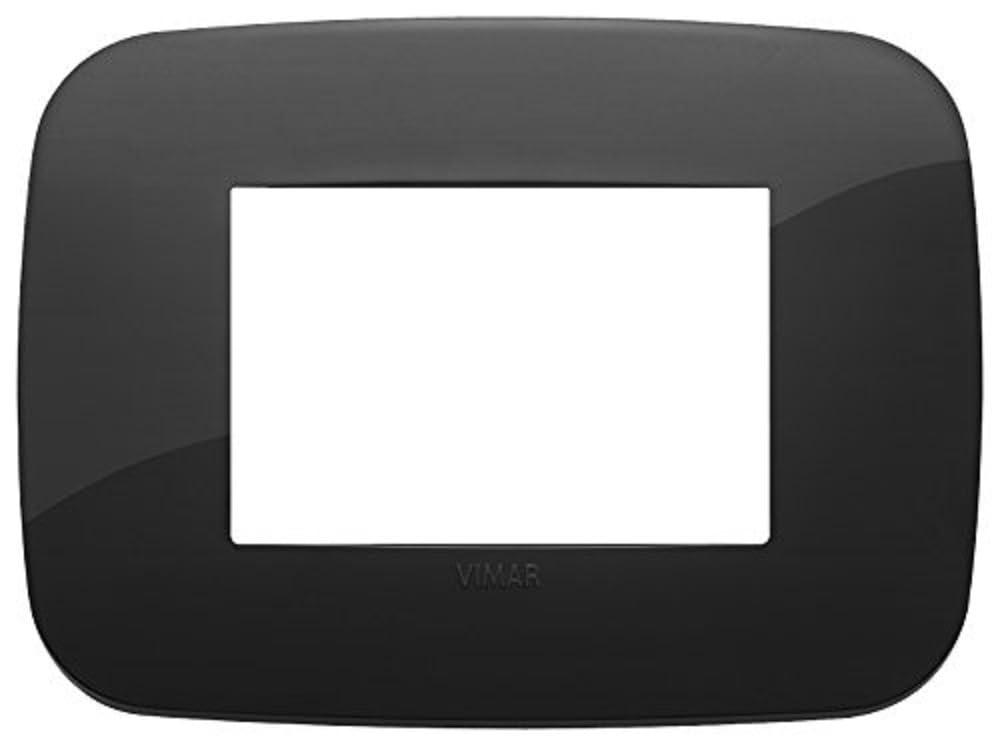 VIMAR 19683.81 Plaque Round 3 modules noir pour interrupteur et prise mural
