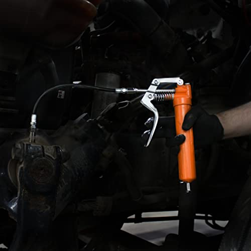 Abn Pistol Grip Grease Gun Kit - 2900 Psi Manual Grease Gun Tips Kit With 3Oz Lithium Grease And Lube Gun Tip Adapters #TOP2