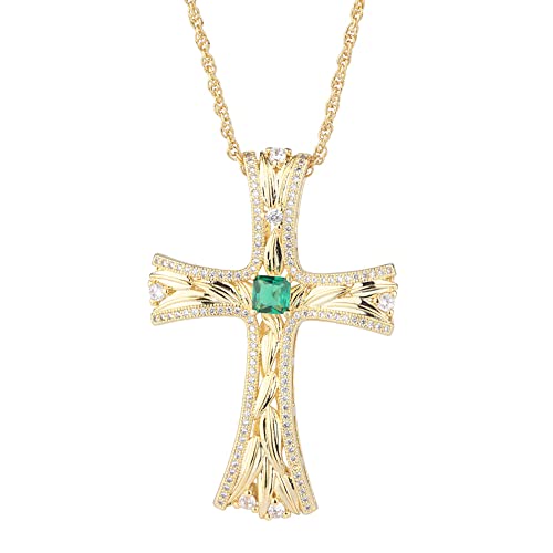 Collier croix or 5mm rubis émeraude pour éviter les bijoux ternes