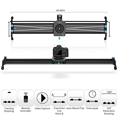 Image of GVM Motorized Camera Slider Aluminum Alloy Slider Time Lapse Video Shot Camera Dolly Slider with Controller for DSLR Camera DV Video Camcorder Film Photography, Load up to 44 lbs
