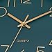 Lumuasky Wall Clock,Battery Operated Modern Analog Silent Non-Ticking Decorative Emerald Clock for School Office Classroom Bedroom Kitchen Living Room Nursery Decor (12 inch)
