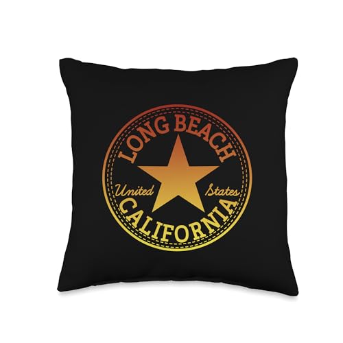 Long Beach California USA United States of America Surfer Throw Pillow