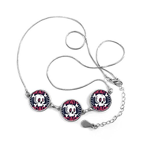 Collier pendentif rond squelette indien de patinage en Floride illustration totem