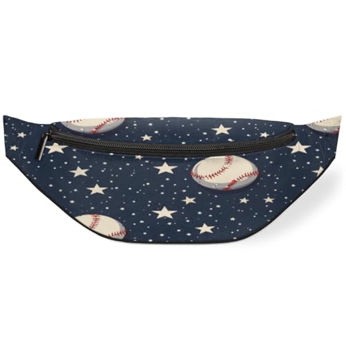 Stars Baseball Fanny Pack for Women Men Waist Pack Crossbody Bag with Adjustable Belt for Travel Hiking Running Cycling Festivals
