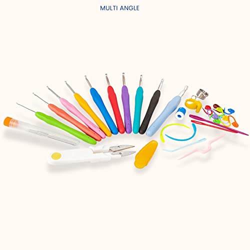 SYGA 51 Pieces Needle Arts Crochet Set Knitting Craft Weaving Plastic Yarn Sewing Tools(Multicolor) (Image - 3)