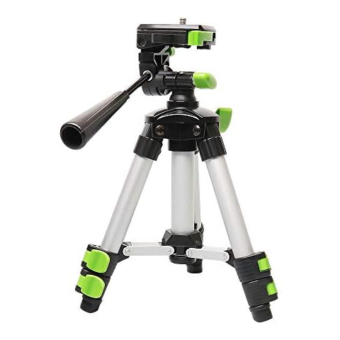 Huepar Self-Leveling Cross Line Laser, Adjustable Tripod Portable Lightweight Laser Level TPD05 Highest 50cm with 3-Way Swivel Pan Head, Quick Release Plate with 1/4"-20 Screw Mount, Bubble Level Cover
