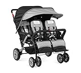 Foundations Quad Sport 4-Passenger Folding Stroller with Canopy, Gray