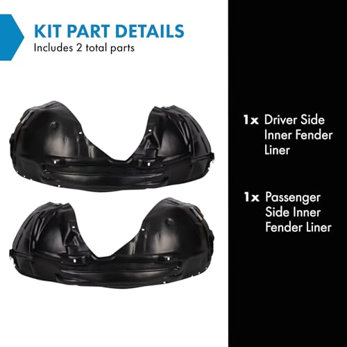 Image of TRQ Inner Fender Liner Set Compatible with 2015-2022 Dodge Challenger CH1248172 CH1249172
