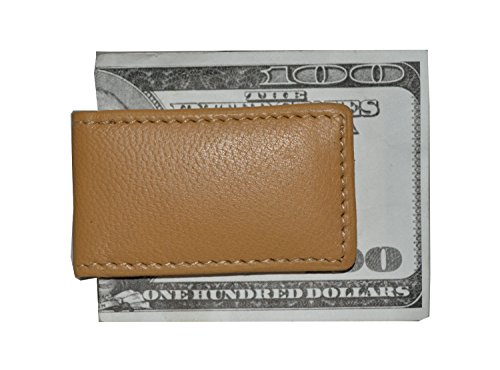 Image of LB LEATHERBOSS Men's New Leather Strong Magnetic Money Clip (Tan)
