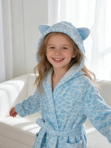 Image of Doctor Unicorn Soft Hooded Rainbow Bathrobe Sleepwear for Girls