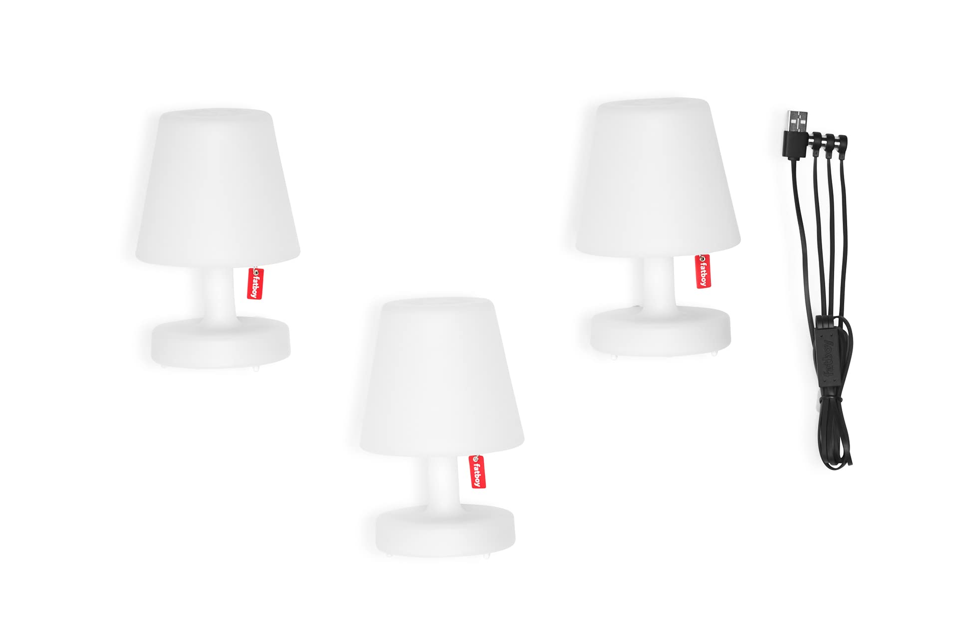Fatboy® Edison the Mini | Lámpara de mesa blanca pequeña | Mini bombillas LED recargables | Juego de lámparas de mesa para interior y exterior |