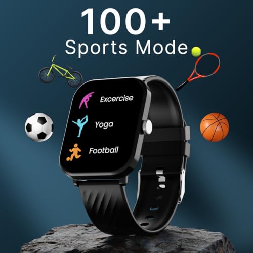 Image of Leaf Watch X121 with 2.01 inch HD TFT Display, AI Voice Assistance, Bluetooth Calling, 100+ Sports Mode, SpO2 Monitor, Over 100 Watch faces, Heart Rate Monitoring, IP67, Upto 7 Days Battery (Carbon Black)
