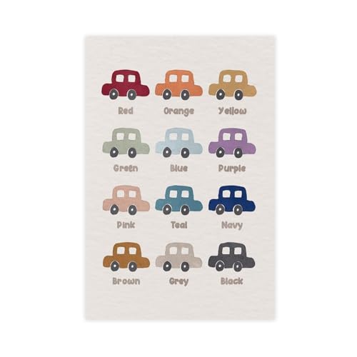 IQTFHGB Poster éducatif artistique pour apprendre les noms de couleur - Impression sur toile - Décoration murale pour salon, chambre à coucher - 20 x 30 cm
