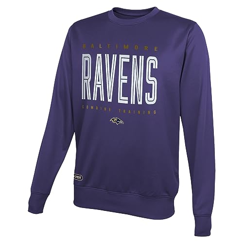 Outerstuff NFL Men's Top Pick Performance Fleece Crew Neck Pullover Sweatshirt, Baltimore Ravens, X-Large