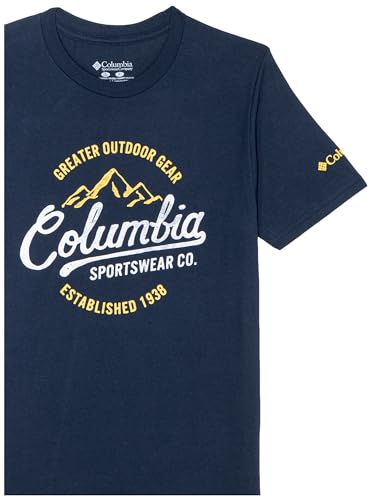 Columbia Graphic T-Shirt Camisa, Colombia Navy/Volt, XL para Hombre