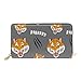 Produktbild Roarrr Tiger Kopf Damen Geldbörse Brieftasche Große Echtes Leder Geldbeutel Kartensteckplätze Organizer für Frauen Mädchen