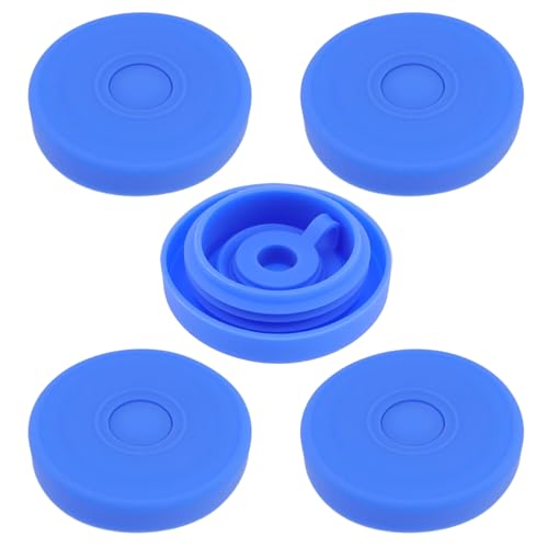 Tsnamay 5Pcs Blue Silicone Water Bottle Caps, Replacement Stoppers for Dispensers Jugs Coolers Storing Drinking Water Offices and Homes