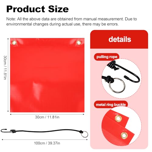 Yooyan 2 Stück Rote Warnflagge, Warnfahne Nach Für Überhängende Lasten Wasserdicht Und Wetterfest, Warnfahne, Notfallwarnflaggen Für Transport Mit Gummiseil, Einsetzbar Baustellen, Verkehrskontrolle