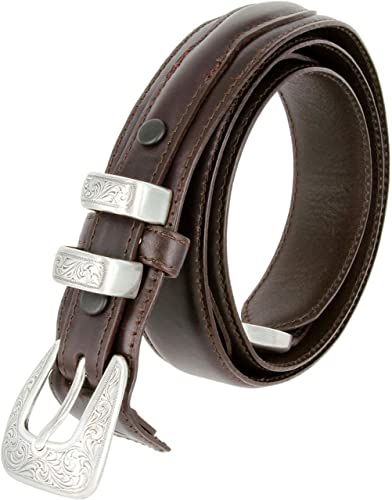 Image of Belts.com Western Buckle Belt Oil Tanned Genuine Leather Ranger Belt 1-3 /8 inch(35mm) Taper to 3 /4 inch(19mm) Wide-Multiple choices