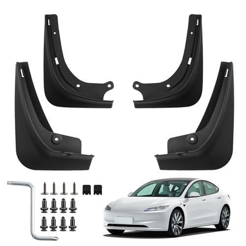 Image of Zekrom Upgraded Mud Flaps for Tesla Model 3 2016-2023 Accessories, No Drilling Required, All-Weather Mud Splash Guard Body Kits (Set of 4 Black)