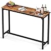 ODK 54 Inch Bar Table, Bar Height Pub Table, Counter Height Bar Table, Rectangular High Top Kitchen & Dining Counter Tables with Sturdy Legs & Easy-to-Clean Top, Indoor use, Rustic Brown