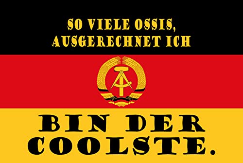 Blechschild 30 x 20 cm DDR Spruch  So viele Ossis ausgerechnet ich bin der Coolste - DekoNo7