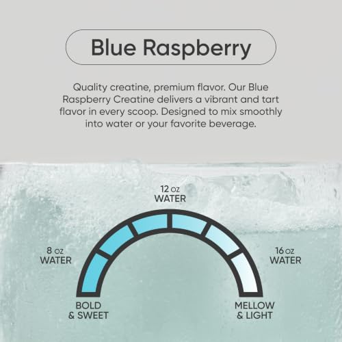 Image of Sports Research Creatine Monohydrate Powder 5g, Blue Raspberry (14.18oz) | Gain Lean Muscle, Improve Performance & Strength & Support Workout Recovery | Sugar Free, Vegan, Non-GMO - 60 Servings