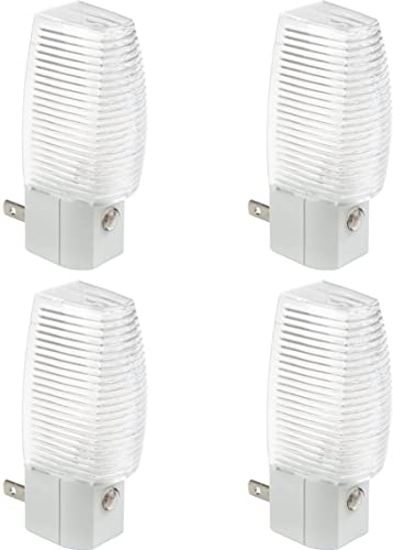Night Light with Glass Block Shade and On/Off Switch 4W Bulb (4 Pack)