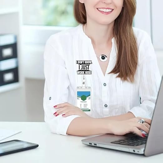 Image of Cute ID Badge Holder Set - Retractable Reel Clip with Lanyard for Easy Swipe Access, Stylish Name Tag Holder for Nurses, Doctors, Office Staff & Students (1 Set)(Black)