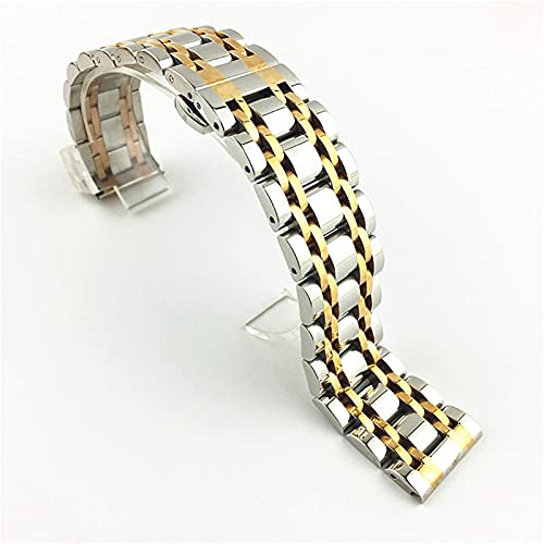 Bracelet acier inoxydable 22mm de luxe argent poli pour montre homme en métal
