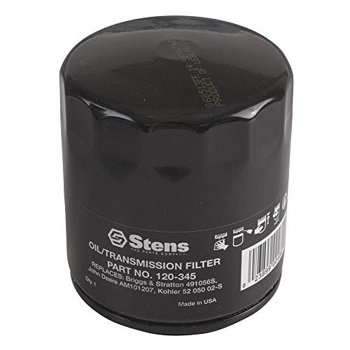 Stens 120-345 Oil Filter Replaces Kohler 52 050 02-S Grasshopper 100802 Briggs & Stratton 491056 Jacobsen 5000440 John Deere AM101207 Onan 122-0645 Case C26191 Woods 70939